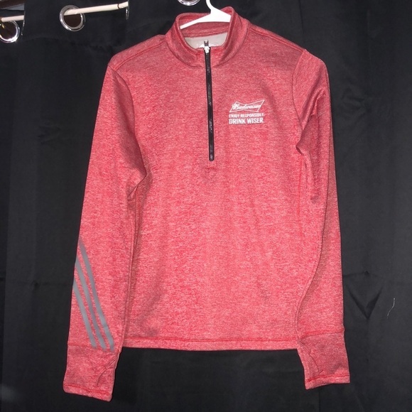 adidas Tops - Budweiser Adidas Fleece Half Zip Size Medium